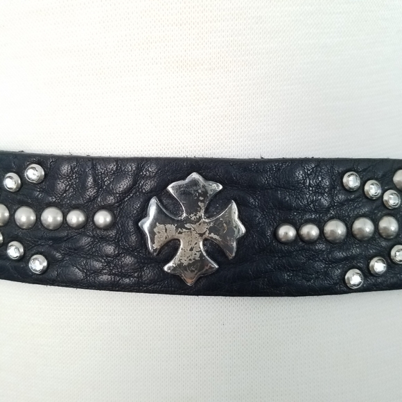 Leatherock Belt Cross Buckle Swarovski Crystals - Picture 6 of 8